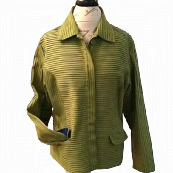 FITTED Textured Ribbed Blazer SZ 8 Chico's Jacket - Picture 1 of 14